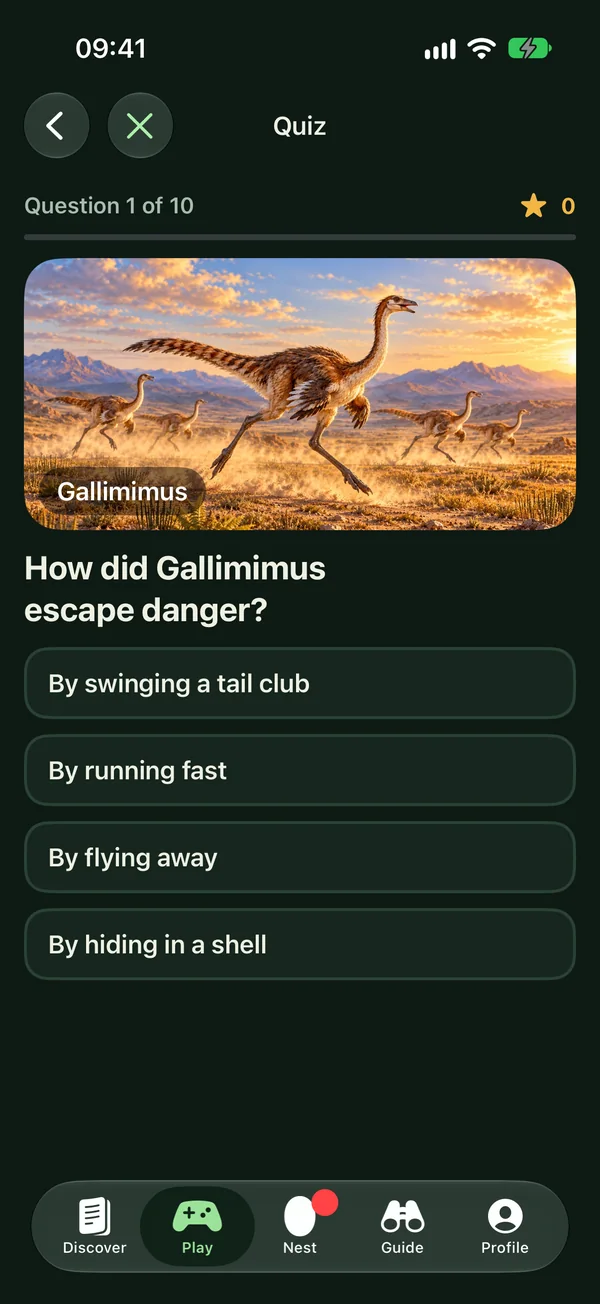 A quiz question about Gallimimus